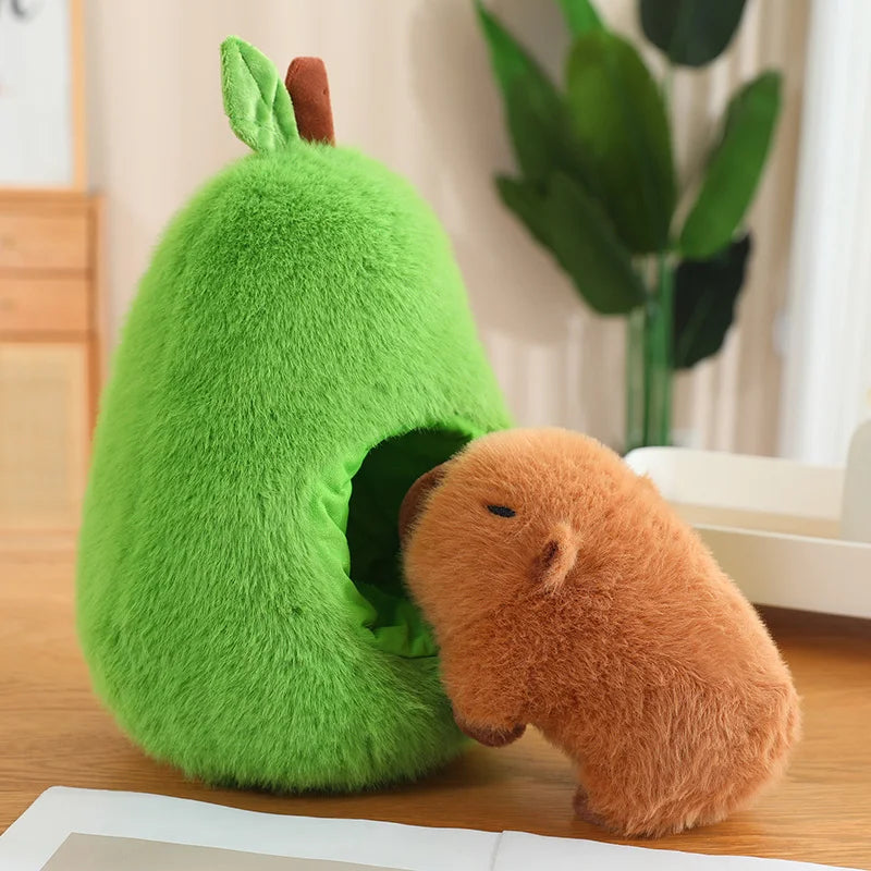 Creative Toys Cute Apple Pig Avocado Capybara Plush Toy Pillow Accompanying Doll Home Decoration Girls Birthday Holiday Gift