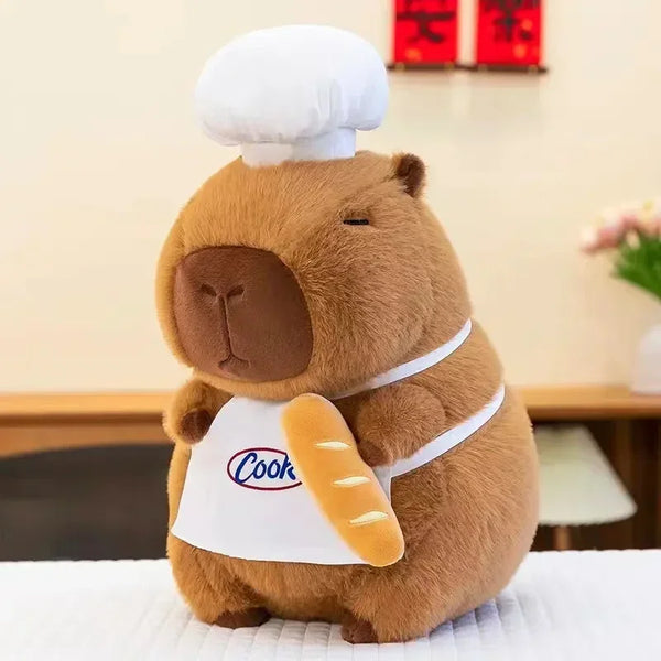 Chef Capybara Plush Doll Cute Capibara Soft Stuffed Animal Anime Fluffty Toy Kawaii Room Decor Kids Birthday Xmas Giftlike
