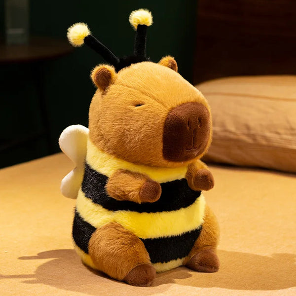 Kawaii Bee Capybara Plush Toy Simulation Bee Capybara Plush Doll Soft Stuffed Animal Toy for Kids Capybara Lovers Room Decor